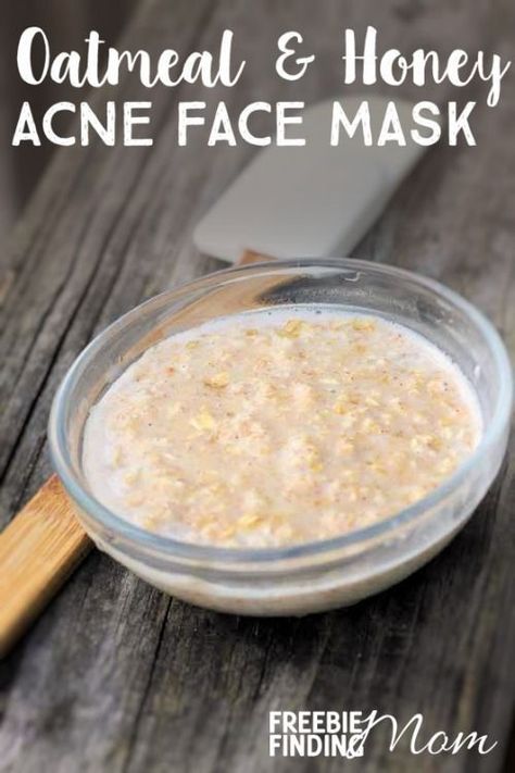 Oatmeal Honey Face Mask, Acne Face Mask Homemade, Honey And Yogurt, Beauty Face Mask, Honey For Acne, Acne Face Mask, Acne Face, Open Pores, Face Mask Recipe