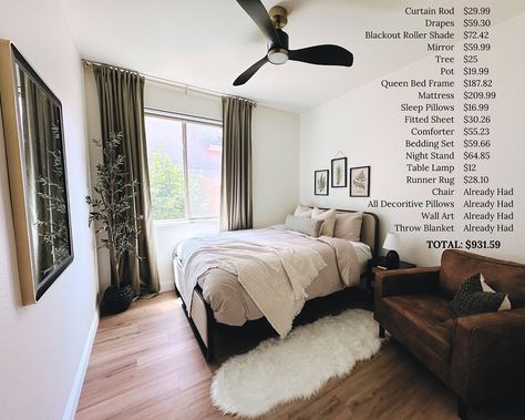 How I curated a fully furnished and thoughtfully designed guest room under $1K: Did you know most bedroom designs START at about $5K to fully furnish and design? It may seem like a lot, but it adds up quick. Imagine sitting in your room and totaling the cost of every item; the bed, mattress, nightstands, dresser, window treatments, lamps, decorative finishes, design elements, and the list goes on... If you want a truly well designed room from scratch with no detail spared, $5,000 is a very ... Window Treatments, Dresser Window, Guest Room, Arizona Interiors, From Scratch, Bedroom Designs, Design Elements, Bed Mattress, The List