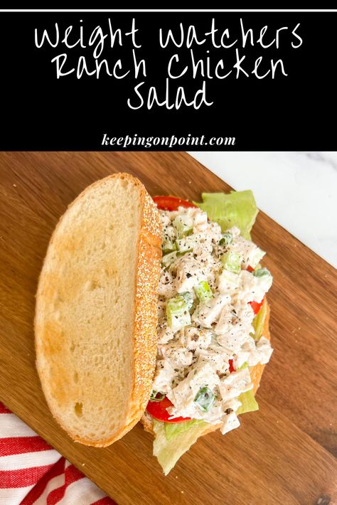 Chicken Salad With Ranch Dressing, Chicken Salad With Ranch Seasoning, Ww Chicken Salad, Ww Wraps, Weight Watchers Chicken Salad Recipe, Weight Watchers Chicken Salad, Chicken Sandwich Spread, Ranch Chicken Salad Recipe, Ww Lunches