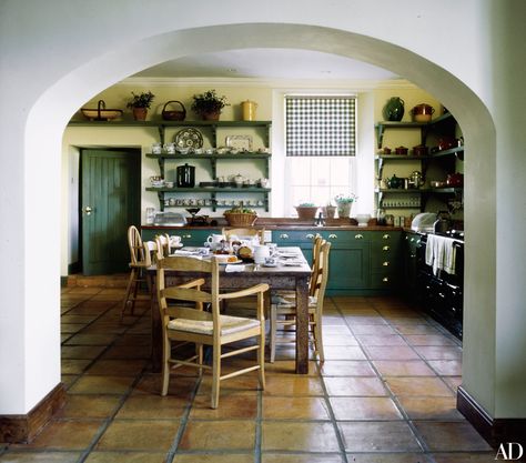 John Hurt Called This 18th-Century Irish Estate Home Photos | Architectural Digest Irish Cottage Interiors, Houses In Ireland, Irish Kitchen, Spanish Style Kitchen, John Hurt, Spanish Kitchen, Irish Houses, Grey Kitchen Designs, Georgian House