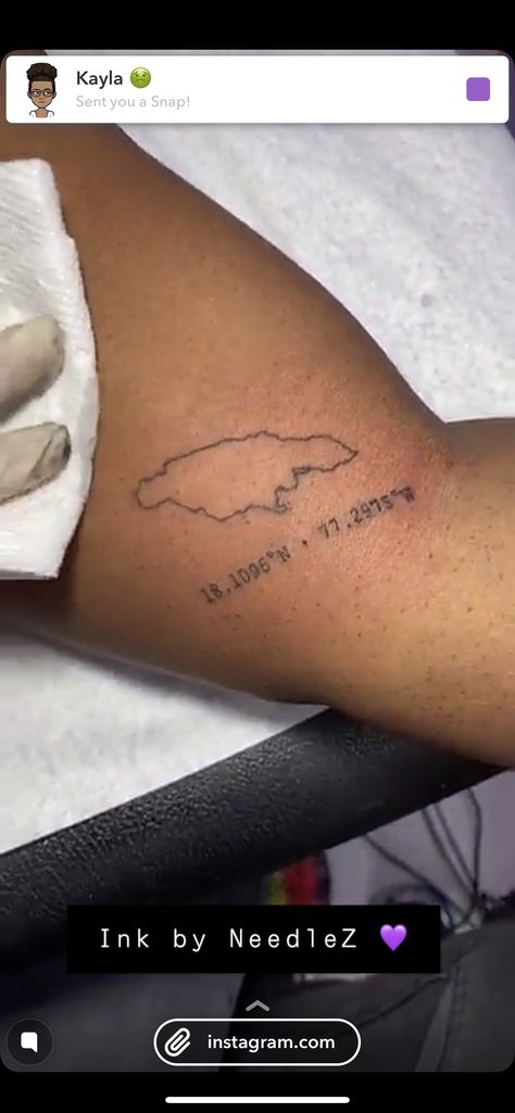 Small Jamaican Tattoo, Jamaica Outline Tattoo, Jamaican Tattoos For Women, Jamaica Tattoo Ideas, Jamaica Tattoo, Jamaican Tattoos, Parent Tattoo, Parent Tattoos, Pretty Tattoos For Women