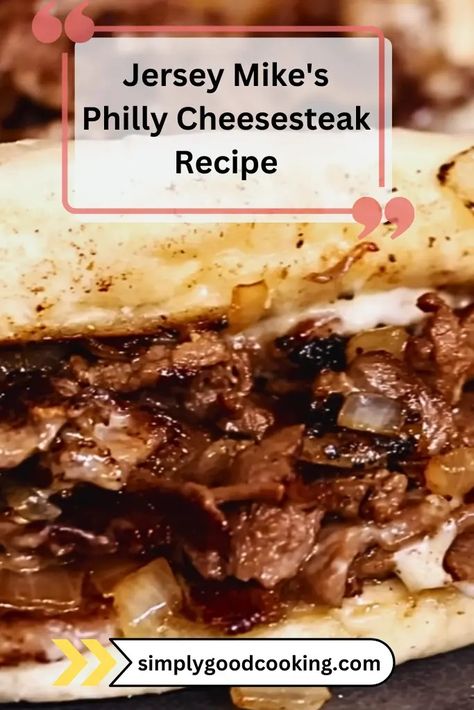 Jersey Mike's Philly Cheesesteak Recipe - Simply Good Cooking Cherry Pepper Relish Recipe, Longhorn Steakhouse Recipes, Jersey Mikes, Philly Cheesesteak Recipe, Steakhouse Recipes, Steak Sandwich Recipes, Philly Cheese Steak Recipe, Yummy Sandwiches, Cheesesteak Recipe