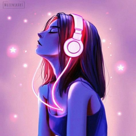 Thinking Drawing, Music Is Love, Chord Progressions, Couple Drawing, Music Life, Digital Portrait Art, Girly Drawings, Cartoon Girl Drawing