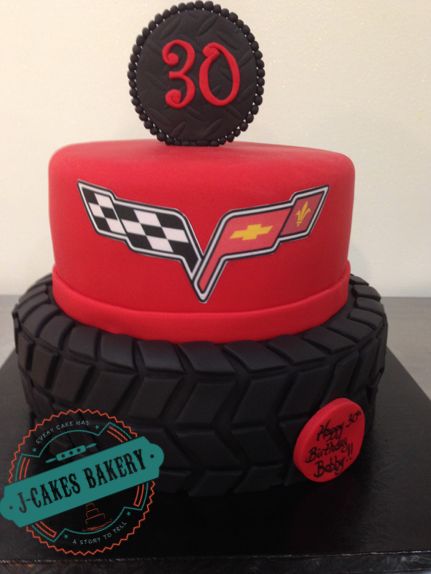 30th Birthday Corvette Cake! Corvette Birthday, Cake 30th Birthday, Corvette Cake, 30th Birthday Cakes For Men, Car Cakes For Men, 30th Birthday Cake, 30 Cake, 30 Birthday Cake, 50th Birthday Cake