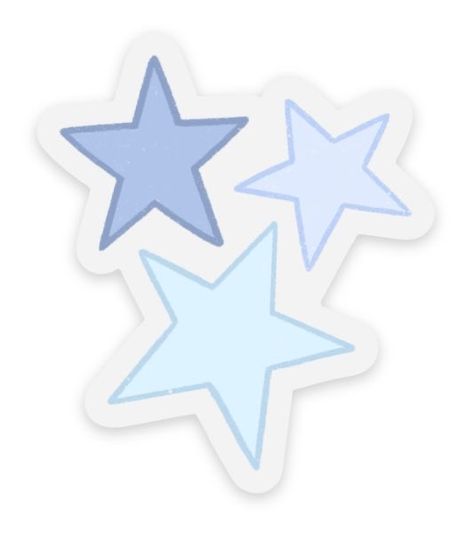 Cute Blue Stickers, Blue Star Sticker, Laptop Theme, Binder Divider, Elyse Breanne, Blue Stickers, Blue Scrapbook, Y2k Stickers, Water Icon