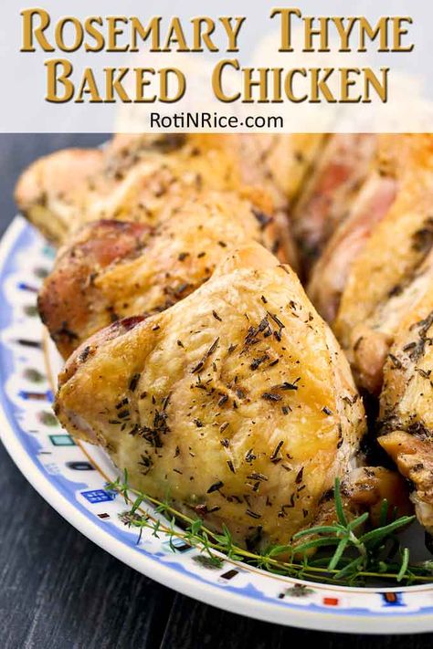 Rosemary Chicken Recipe, Lemon Rosemary Chicken, Thyme Chicken, Lemon Rosemary, Rosemary Chicken, Whole30 Recipes, Baked Chicken Breast, Mediterranean Dishes, Food Group