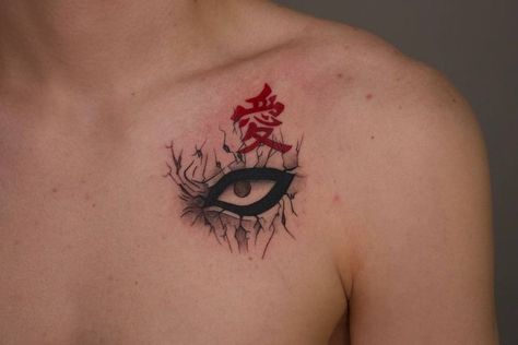 Gaara Tattoo, Character Tattoos, Cartoon Character Tattoos, Eye Tattoo, Cartoon Character, Tattoo Ideas, Tattoos