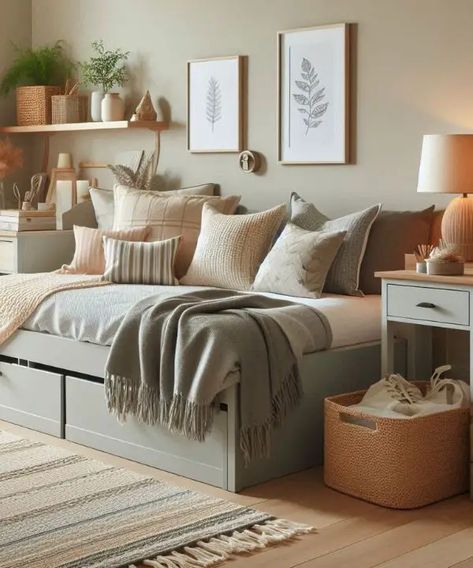 18 Guest Bedroom Ideas: Transform Your Space with Style! - Small Guest Bedroom With Desk, Guest Bedroom Ideas With Daybed, Guest Bedroom And Gym Combo, Spare Bedroom Daybed Ideas, Guest Bedroom With Daybed Ideas, Guest Bedroom Sofa Bed, Spare Bedroom Ideas Sofa Bed, Guest Bedroom Ideas Daybed, Guest Bedroom With Desk