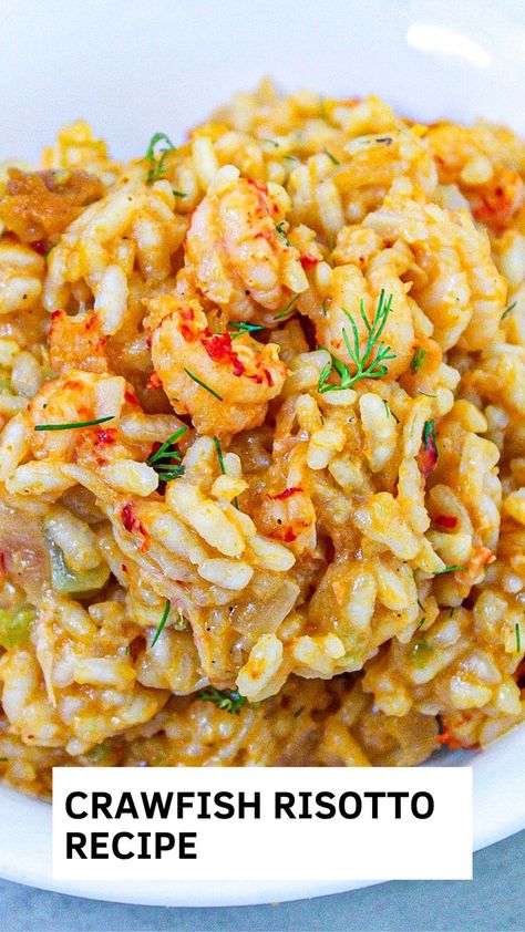 Crawfish Dishes, Crawfish Recipes, Seafood Dish Recipes, Cajun Dishes, Cajun Cooking, Louisiana Recipes, Creole Recipes, Risotto Recipes, Cajun Recipes