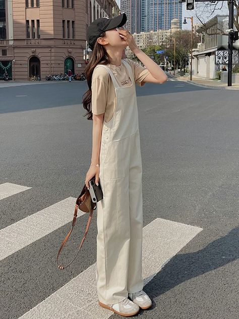 2024 Summer Women Korean Fashion White Cotton Suspender Jumpsuits Y2K Streetwear Casual Loose Strap Playsuit Bodysuits Overalls - AliExpress Suspender Jumpsuits, Women Korean Fashion, Women Jumpsuit, Fashion White, Linen Jumpsuit, Streetwear Casual, Y2k Streetwear, Tulum, Playsuit