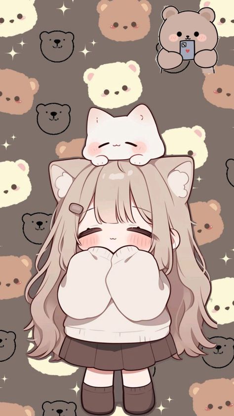 Whatsapp Wallpaper Cute, Images Kawaii, Cute Doodles Drawings, Cute Anime Chibi, Cute Kawaii Drawings, Dessin Adorable, Cute Easy Drawings, Cute Little Drawings, Cute Anime Wallpaper