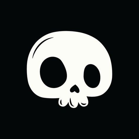 Skull Pfp, Skull Graphic Design, Kawaii Skull, Personal Logo Inspiration, Skull Cartoon, Skull Icon, Cartoon Skull, Simple Skull, Skeleton Drawings