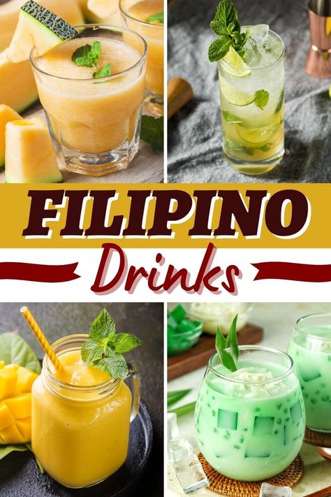 Filipino Drinks Sweets, Filipino Drink Recipes, Gulaman Drinks Filipino Recipes, Filipino Dinner Party, Philipino Food Filipino Dishes, Filipino Healthy Food, Filipino Beverages, Filipino Appetizers For Party, Filipino Cocktails