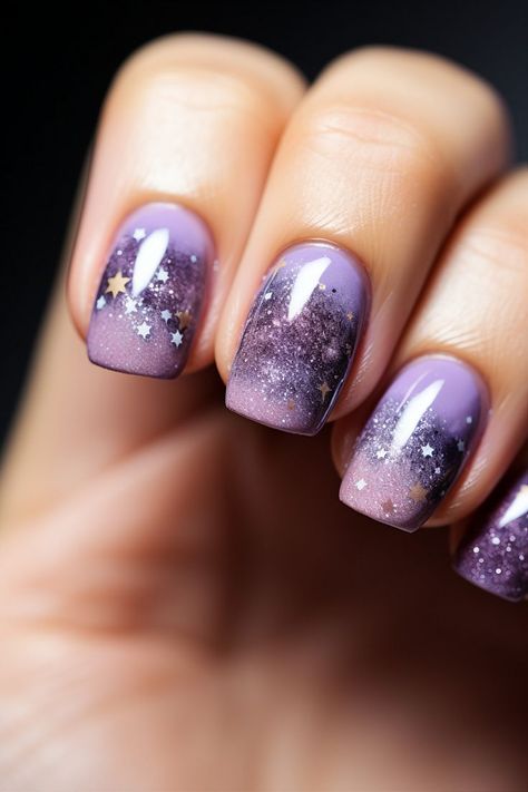 purple snowy night nails, holiday nail designs, winter nail art, December nail ideas, pretty nail inspiration, stylish nail trends, fall baddie manicure, Christmas nail inspiration, winter nail aesthetics, 2023 nail designs, festive nail ideas, cold weather nails, elegant nail art, seasonal nail creativity, cozy nails, snowfall nail design, beautiful nail tips, night sky nails, wintertime nails, seasonal beauty ideas, Christmas nail inspo, cool nail trends, December nail looks Winter Nail Ideas Purple, Purple Sky Nails, Winter Gel X Nail Designs, January Nail Inspo Short, Wintertime Nails, Northern Light Nails, Purple New Years Nails, Nail Art 2024 Trends, Nails 2024 Trends Winter