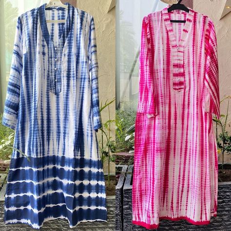 Abeera Mir on Instagram: “Lovely tie and dye kurtay at @darzi.store 💕 priced at  Rs: 3500/- #fashiontalkbyabeera #darzistore” Tie Dye Kurta Designs Women, Shibori Dress Indian Tie Dye, Shibori Kurti Designs, Tie And Dye Dresses Indian, Tie And Dye Kurti Design, Tie Dye Kurti, Tye And Dye Dress, Tye Dye Ideas, Tie Dye Dress Outfit