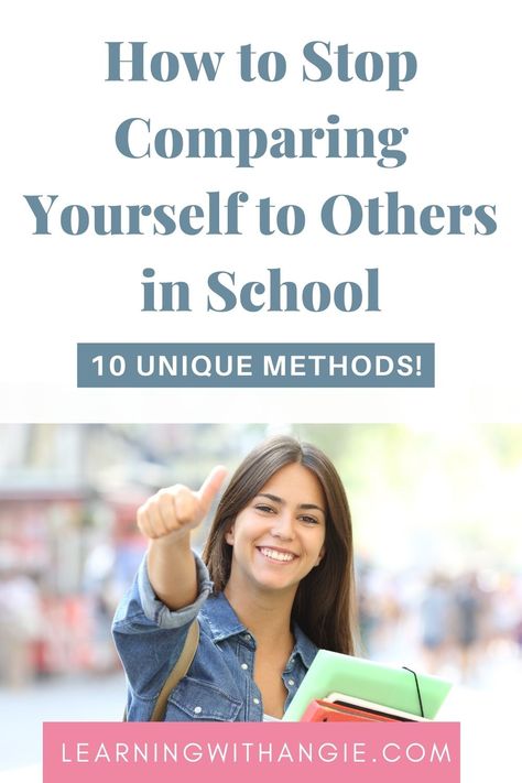 Although sometimes you may feel like you want to be someone else at school because of their good grades, don’t worry, because you can take steps to get better grades, too. Instead of comparing yourself to others, focus on how you can get better. For example, find ways to be more productive. Don’t worry, you’ve come to the right place! Click here to learn more. #nocomparison #confidenceatschool #getgoodgrades Student Life Quotes, University Students Life, Exam Motivation Quotes, Get Better Grades, Stop Comparing Yourself To Others, How To Develop Confidence, Better Grades, Personal Growth Books, Exam Study Tips