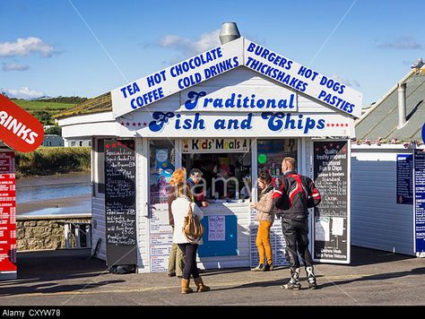 Fish And Chips Stand At The Seaside - West Bay, Bridport, Dorset, Uk Stock Photo, Picture And Royalty Free Image. Pic. 51014300 Bridport Dorset, Seaside Cafe, Weymouth Dorset, Dorset Uk, British Seaside, Self Catering Cottages, Coastal Theme, West Bay, Devon And Cornwall