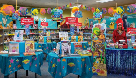 Spring 2015 Thematic Decorating Kit • Scholastic Book Fairs • School Resource Catalog • Enchanted Forest Book, 1990s Childhood, Ocean Books, Book Fairs, Fair Theme, Scholastic Book Fair, Spring Books, Library Activities, Summer Reading Program