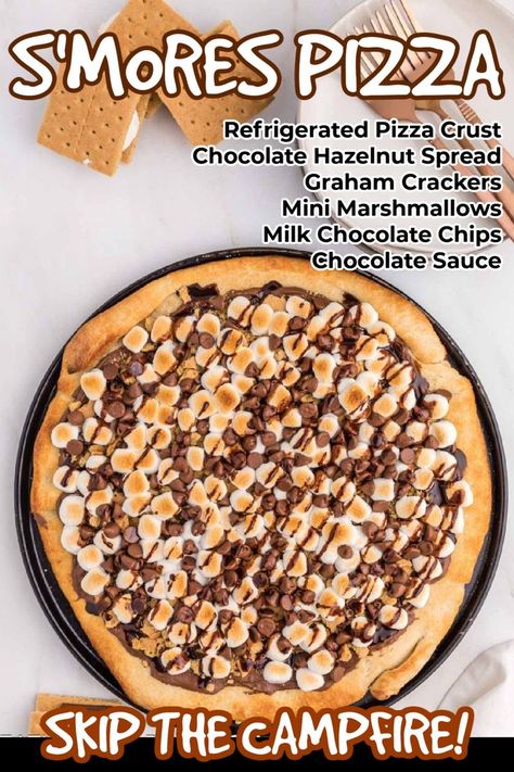 Desert Pizza Recipes, Smores Pizza Recipe, Homemade Dessert Pizza, Homeade Desserts, Smores Pizza, Nutella Pizza, Dessert Pizza Recipes, Pizza Oven Recipes, Sweet Pizza