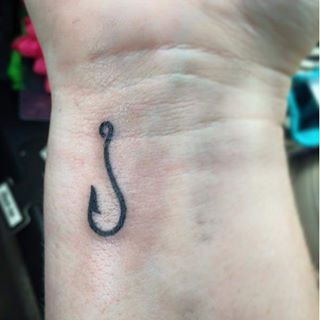 Grandpa Tattoos, Aquatic Tattoos, Tattoos Country, Fish Hook Tattoo, Fishing Tattoos, Hook Tattoo, Fishing Hook Tattoo, Hook Tattoos, Coordinates Tattoo