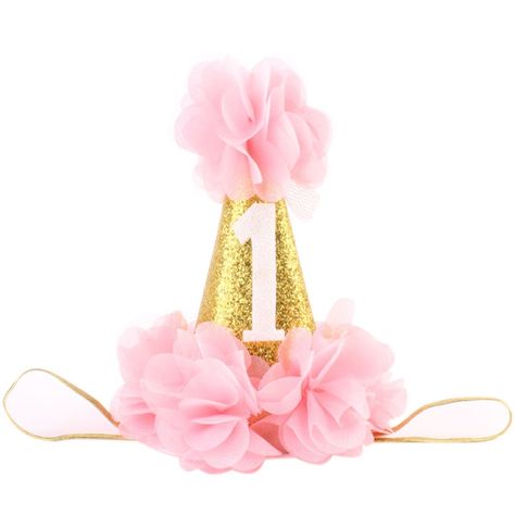 Pink Gold Cake, Gold Birthday Outfit, Gold Sequin Romper, First Birthday Hat, Pink Gold Birthday, Hair Bands Diy, 1st Birthday Hats, 2nd Birthday Outfit, First Birthday Hats