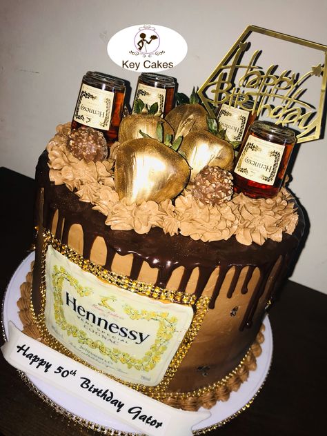 Hennessy Party, Liquor Cakes, Boozy Cakes, Hennessy Cake, Liquor Cake, Delish Cakes, Alcohol Cake, Diy Snacks, 50th Bday