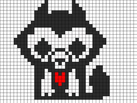 Jae Wolf Perler Bead Pattern | Bead Sprites | Characters Fuse Bead Patterns Skelanimals Perler Bead Pattern, Skelanimals Perler Beads, Skelanimals Perler, Emo Perler Bead Patterns, Wolf Pattern, Kandi Ideas, Fuse Bead Patterns, Pixel Art Templates, Perler Bead Templates