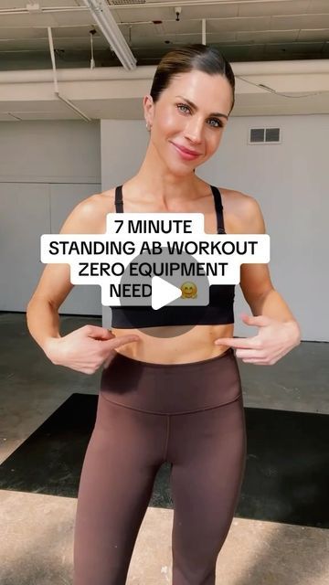 RACHEL HULTEEN - CPT & NUTRITION COACH on Instagram: "7 minute standing ab workout - zero equipment required 🤗  - Standing elbow to knee (1 minute per side)  - Standing forward elbow to knee (1 minute per side)  - Alternating marches (1 minute)  - Alternating opposite arm to leg taps (1 minute)  - Standing back leg extension & knee to chest (30 seconds per side) #standingabs" Standing Exercises For Women, Standing Arm Workout, Standing Ab Workout, Standing Abs Workout, Standing Exercises, Core Fitness, Senior Exercises, Standing Ab Exercises, Leg Extension