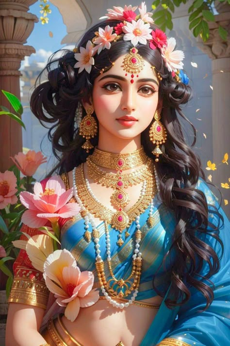 Radha Rani Wallpaper, Rani Wallpaper, Indian Character Design, Birthday Krishna, Happy Birthday Krishna, Lord Krishna And Radha, Indian Character, Saraswati Picture, Krishna Devotee