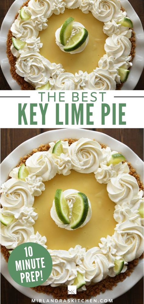 Creamy Key Lime Pie, Easy Key Lime Pie, Yummy Pies, Key Lime Pie Easy, Key Lime Pie Recipe, Lime Pie Recipe, Summer Pie, Keylime Pie Recipe, Lime Recipes