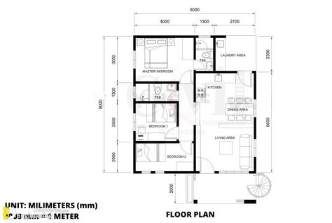 The house has Total Floor Area: 80 sqm Spaces Terrace Living Area Kitchen Dining Area -3 bedrooms (1 master bedroom) 2 Toilet and Bath Laundry Area Roof House Design With Roof Deck, 3 Bedroom Home Floor Plans, Bungalow House Floor Plans, Vacation House Plans, Modern Bungalow House Design, One Storey House, Bungalow Floor Plans, 2 Storey House Design, Little House Plans