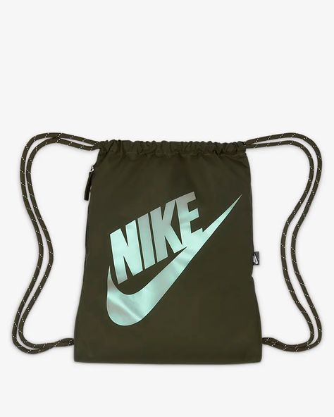 Nike Heritage Drawstring Bag. Nike.com Gym Sack, Military Bag, Cargo Khaki, Nike Soccer, Sack Bag, String Bag, Khaki Color, Drawstring Bag, Drawstring Backpack