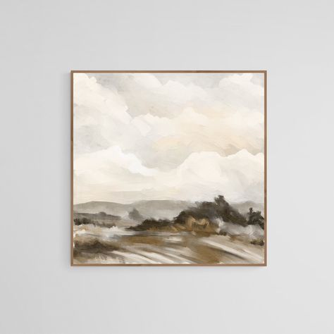 Airbnb Aesthetic, Canvas Inspiration, Abstract Landscape Art, Diy Paintings, Square Painting, Texas House, Landscape Art Print, Peace Art, Neutral Art