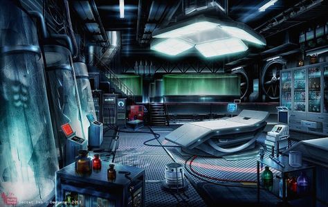 Intérieur  du Laboratoire Scifi Scientist, Sci Fi Laboratory, Scifi Interior, Secret Lair, Dnd Campaign, Spaceship Interior, Scenery Art, Sci Fi Environment, Futuristic Art