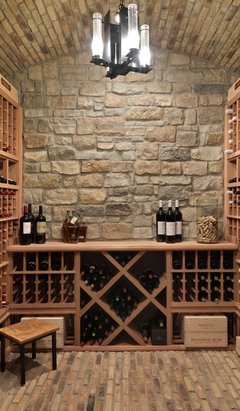 Stone Wine Cellar, Unique Wine Cellar, Wine Cellar Closet, Diy Wine Cellar, Wine Cellar Ideas, Wooden Wine Cabinet, Wine Room Design, Cellar Ideas, Wine Cellar Basement