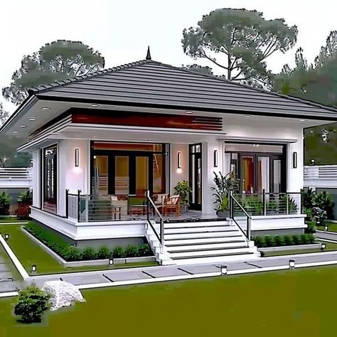 Small House Design Kerala, Small House Design Philippines, Deck Railing Ideas, Bungalow Style House Plans, Bungalow Style House, Affordable House Plans, House Roof Design, Best Modern House Design, Railing Ideas