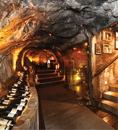 Set within a 260-million-year-old limestone cave, Jeff’s Cellar in The Banjaran Hotsprings Retreat is one of the most unique wine bar in the world. Cave Wine Cellar, Wine Cellar Aesthetic, Wine Bar Ideas Restaurants Tasting Room, House Wine Cellar, Bougie House, Underground Wine Cave, Cave Palace, Unique Wine Cellar, Turkey House