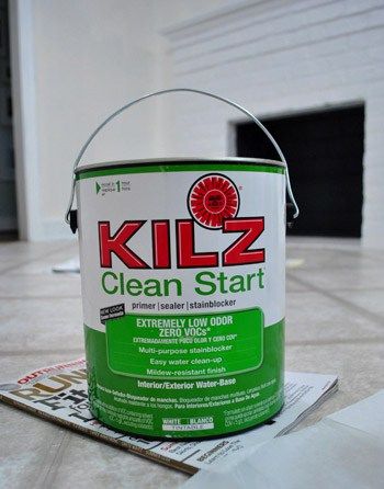 Kilz Primer, Paneling Makeover, Bamboo Rug, Painting Wood Paneling, Refinishing Furniture Diy, Mirror Makeover, House Tips, Young House Love, Paint Can