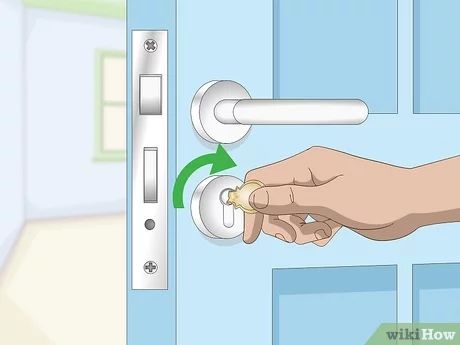 3 Ways to Change a Lock Cylinder - wikiHow Screen Door Lock, Office Doors, Security Screen Door, Security Screen, Office Door, Cylinder Lock, Retail Outlet, Diy Life Hacks, Diy Life