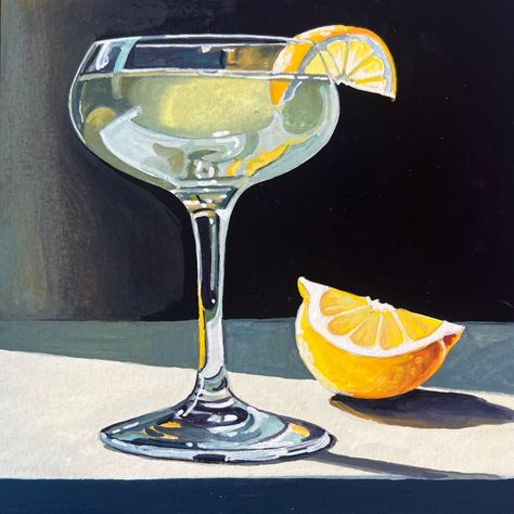 Drink Painting Art, Most Realistic Painting, Alcoholic Drinks Painting, Margarita Painting, Painting Cocktail, Acrylic Painting Cocktails, Paintings Of Alcoholic Drinks, Cocktail Painting, Alcohol Painting