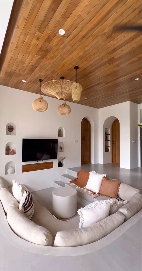 Japanese House Modern, Sofa Interior Design, Bali Style Home, Sofa Interior, Private Swimming Pool, Bali House, House Redesign, Sunken Living Room, House Extension Design