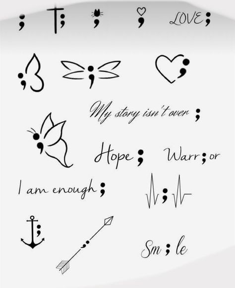 Tato Simple, Simple Tattoo With Meaning, Tato Minimal, Cute Simple Tattoos, Tato Henna, Health Tattoo, Meaningful Tattoo Quotes, Self Love Tattoo, Semicolon Tattoo