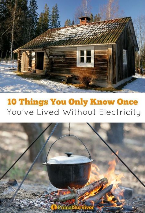 How To Survive Without Electricity, Living Without Electricity, Diy Off Grid Cabin, Life Without Electricity, 1000 Lifehacks, Off Grid Survival, Going Off The Grid, Homesteading Skills, Survival Life Hacks