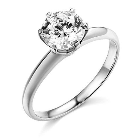 Jewelry : .925 Sterling Silver Rhodium Plated Wedding Engagement Ring - Size 5… White Stone Ring, Cheap Engagement Rings, Fine Gold Jewelry, Fine Diamond Jewelry, Wedding Engagement Ring, Best Engagement Rings, Gold And Silver Rings, Engagement Ring Sizes, Ring Moissanite