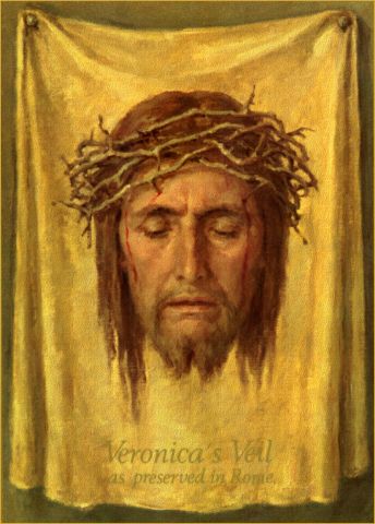 Feast of the Holy Face of Jesus – 28 February – Shrove Tuesday DEVOTION TO THE HOLY FACE OF JESUS This ancient and venerable Catholic practice is rooted in the representation of the fac… Veil Of Veronica, Roman Catholic Art, Holy Face Of Jesus, Golden Arrow, Jesus Mother, Shrove Tuesday, Jesus Face, Jesus Christ Images, Jesus Art