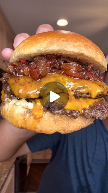 24K views · 2.7K likes | Jordan Hanger on Instagram: "These cheddar cheese smash burgers topped with a bacon bourbon onion jam are super satisfying.   Find the recipe for bacon jam on my website theninjacue.com and if you’re looking for an amazing griddle check out The 5 burner ultimate griddle by @pitbossgrills   #smashburgers #baconjam" Burger Smash, Meat Burger, Cheese Burgers, Best Smash Burger Recipe, Smash Burger With Onions, Smashburgers Recipe, Smashed Burgers Recipe, Cheese Burger Recipe, Onion Smash Burger