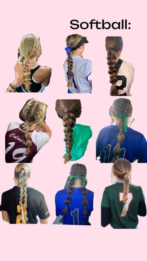 Check out lealanep10's Shuffles #hairinspo #softball #inspo #cutehairstyles Cute Volleyball Hairstyles, Cute Sporty Hairstyles, Soccer Hairstyles, Hair Sports, Soccer Hair, Track Hairstyles, Preppy Hairstyles, Basketball Hairstyles, Hair Volleyball Hairstyles