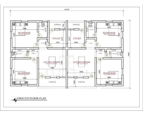 Small Affordable House Plans, Two Bedroom House Design, Bungalow House Floor Plans, Drawing House Plans, Duplex Floor Plans, Flower Structure, Two Bedroom Apartment, Three Bedroom House Plan, Small Villa