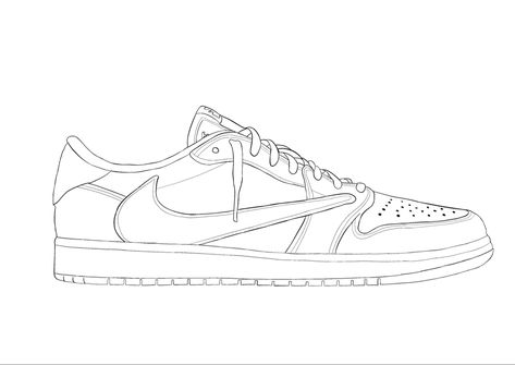 #jordan #1 #Low #travisscott Travis Scott Shoes Drawing, High Cartoon Characters Wallpaper, Travis Scott Sketch, Jordan 1 Drawing, Nike Shoes Drawing, Travis Scott Tattoo, Sneaker Drawing, Nike Drawing, Travis Scott Shoes