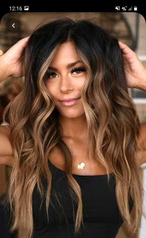 Brunette Hair With Highlights, Gorgeous Hair Color, Brunette Balayage Hair, Brown Hair Balayage, Long Brown Hair, Balayage Brunette, Hair Color And Cut, Hair Color Balayage, Hair Inspiration Color